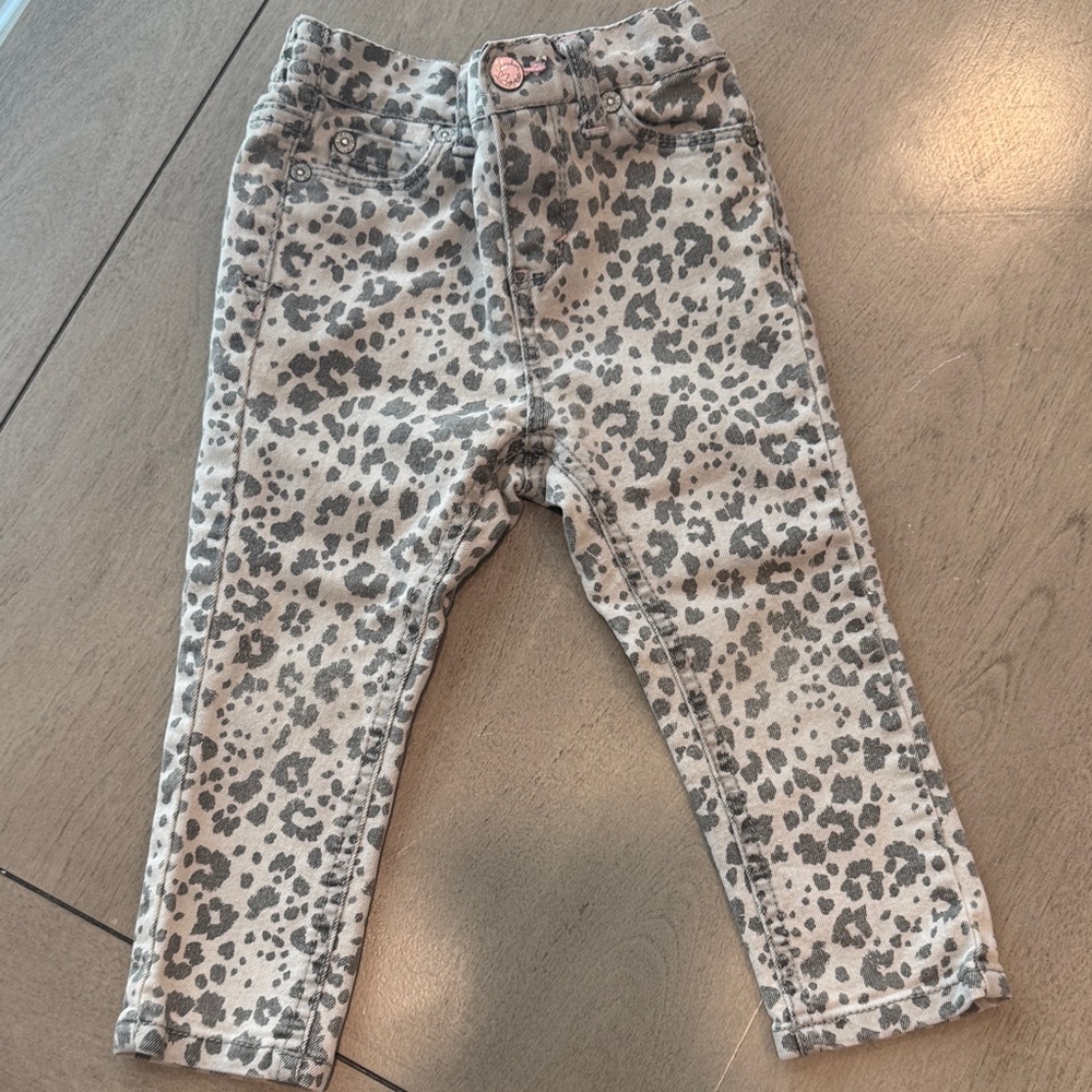Cherokee Kids Leopard Print Jeans - Gray
